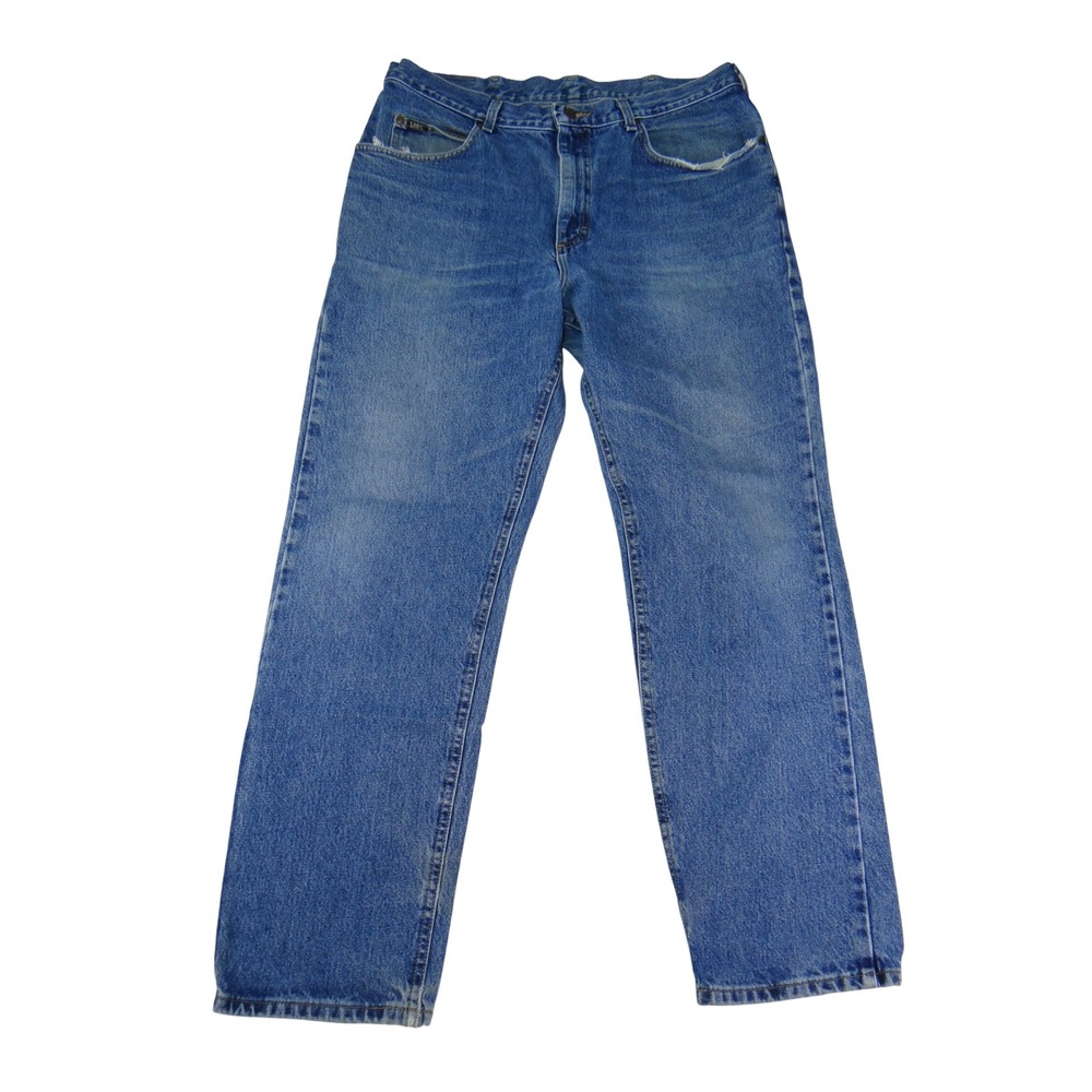 Lee Regular Fit Mens Blue Straight Leg Denim Jeans Medium Wash 35x31 4490